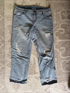 LOFT women’s Light Blue Relaxed Ripped Jeans
